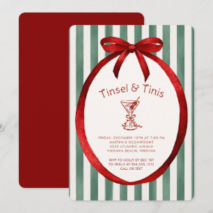 Invitación Fiesta de Navidad de Festive Tinis y Tinsel Martin