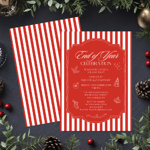 Invitación Fiesta de Navidad de Final de Año Corporativo Raya