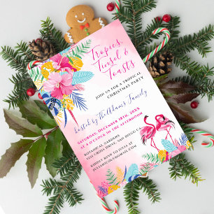 Invitación Fiesta de Navidad de Flamenco en el Bosque Salvaje