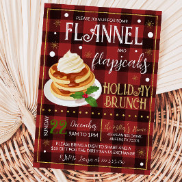 Invitación Fiesta de Navidad de Flannels Flapjacks