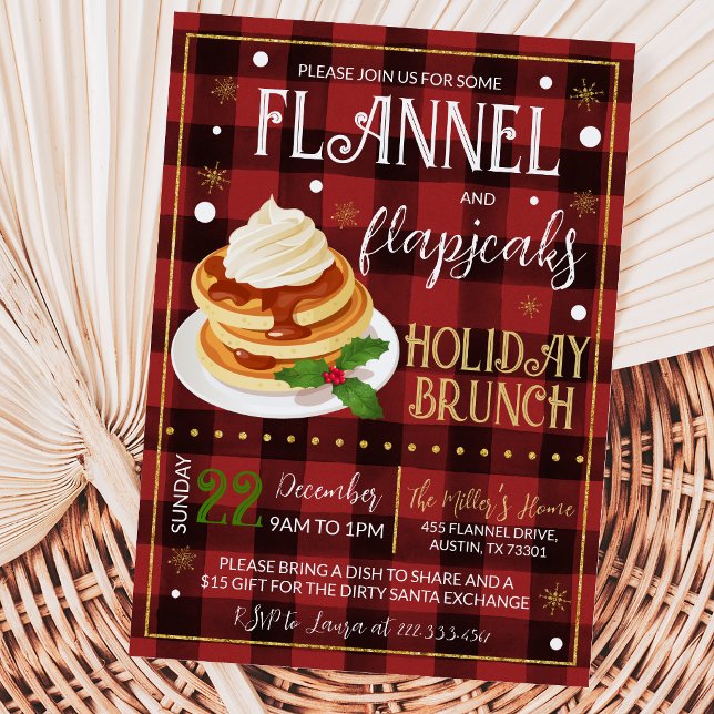 Invitación Fiesta de Navidad de Flannels Flapjacks (Subido por el creador)