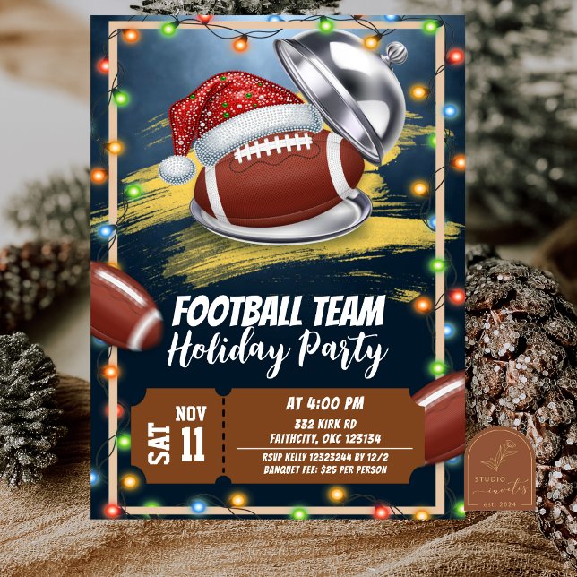 Invitación Fiesta de Navidad de Fútbol Americano (Subido por el creador)