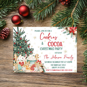 Invitación Fiesta de Navidad de Galletas y Cacao
