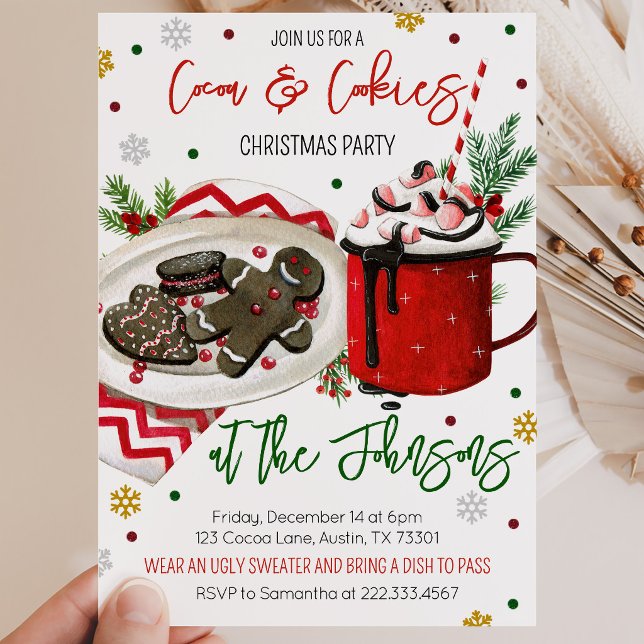 Invitación Fiesta de Navidad de Galletas y Cacao (Subido por el creador)