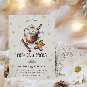 Invitación Fiesta de Navidad de Galletas y Cacao Adorables