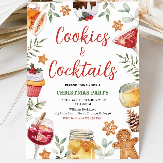 Invitación Fiesta de Navidad de Galletas y Cócteles (Subido por el creador)