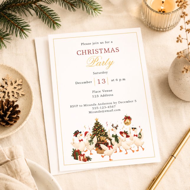 Invitación Fiesta de Navidad de ganso (Subido por el creador)