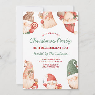 Invitación Fiesta de Navidad de Gnomos Lindos