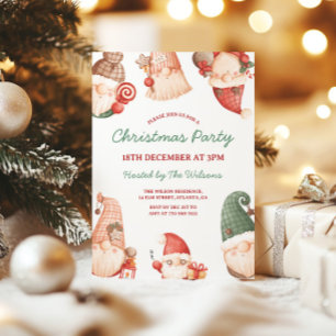 Invitación Fiesta de Navidad de Gnomos Lindos