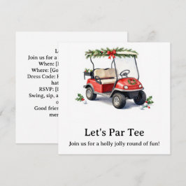Invitación Fiesta de Navidad de Golf Vamos a Par tee con Sant