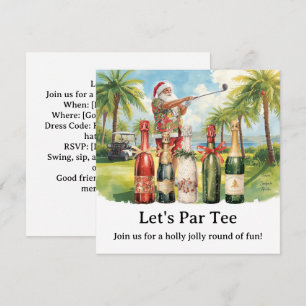 Invitación Fiesta de Navidad de Golf Vamos a Par tee con Sant