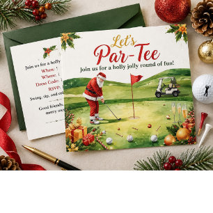 Invitación Fiesta de Navidad de Golf Vamos a Par tee con Sant