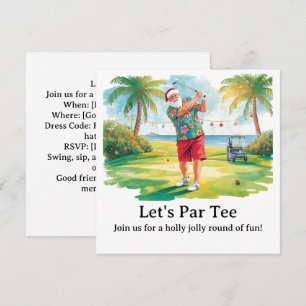 Invitación Fiesta de Navidad de Golf Vamos a Par tee con Sant