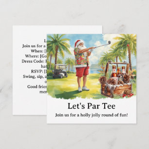 Invitación Fiesta de Navidad de Golf Vamos a Par tee con Sant