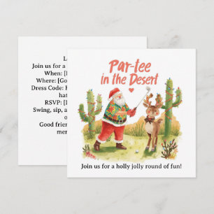Invitación Fiesta de Navidad de Golf Vamos a Par tee con Sant