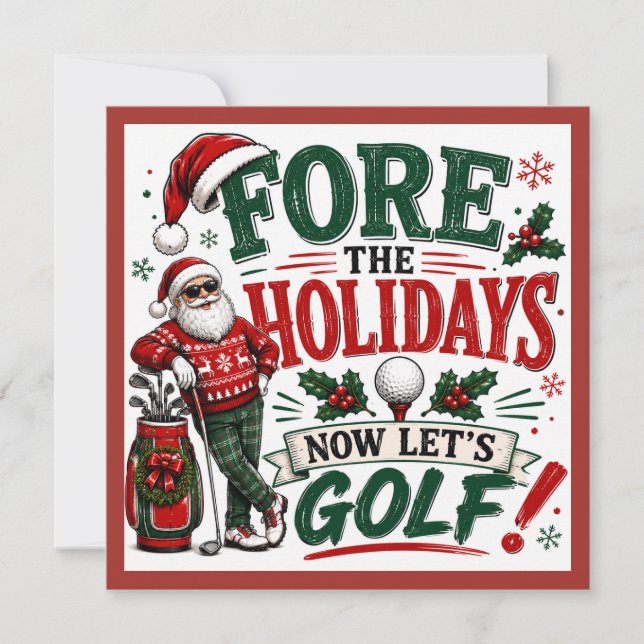 Invitación Fiesta de Navidad de Golf Vamos al Par  (Anverso)