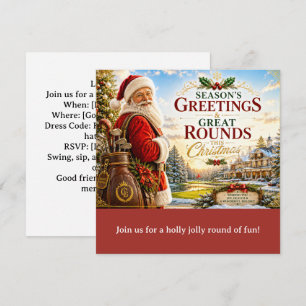 Invitación Fiesta de Navidad de Golf Vamos al Par con Santa