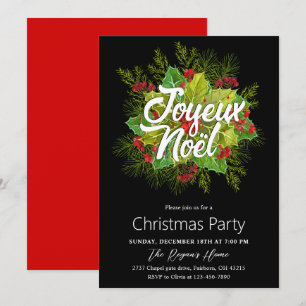 Invitación Fiesta de Navidad de Holly Verde Acuarela
