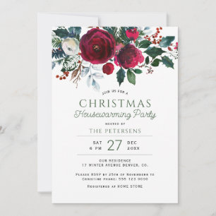 Invitación Fiesta de Navidad de inauguración floral invernal