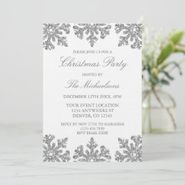 Invitación Fiesta de Navidad de invierno Copo de Nieve Platea