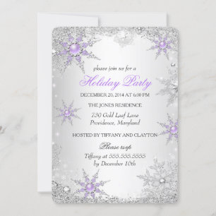 Invitación Fiesta de Navidad de Invierno Morado 4