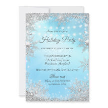 Fiesta de Navidad de Invierno Plateado Azul