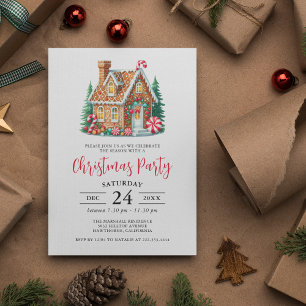 Invitación Fiesta de Navidad de la Casa de Jengibre