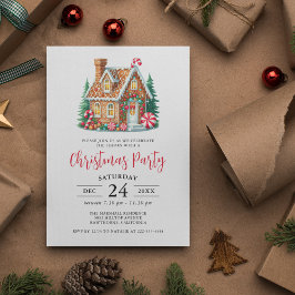 Invitación Fiesta de Navidad de la Casa de Pan de Jengibre