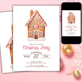 Invitación Fiesta de Navidad de la Casa de Pan de Jengibre