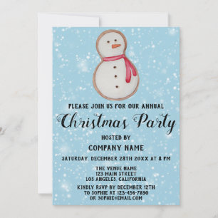Invitación Fiesta de Navidad de la Compañía Azul Muñeco de Ni