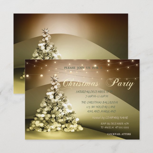 Invitación Fiesta de Navidad de la Compañía de Árboles de Nav (Anverso / Reverso)