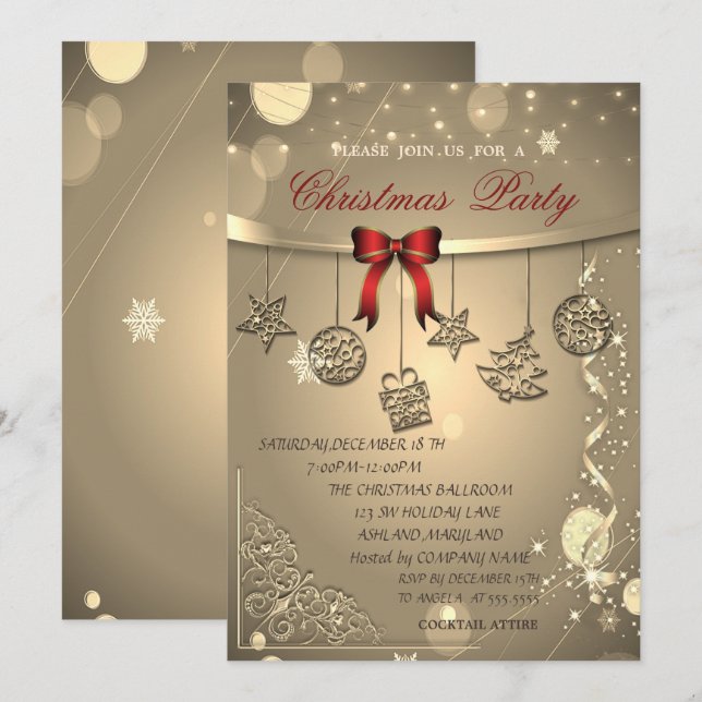 Invitación Fiesta de Navidad de la Compañía de Arcos Rojos, C (Anverso / Reverso)