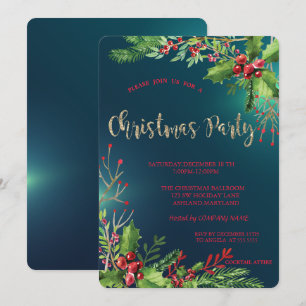 Invitación Fiesta de Navidad de la Compañía de Bayas de Acebo
