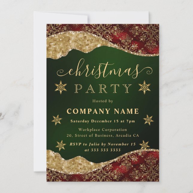Invitación Fiesta de Navidad de la Compañía de Copos de Nieve (Anverso)