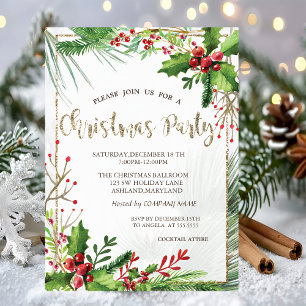 Invitación Fiesta de Navidad de la Compañía de Ramas de Bayas