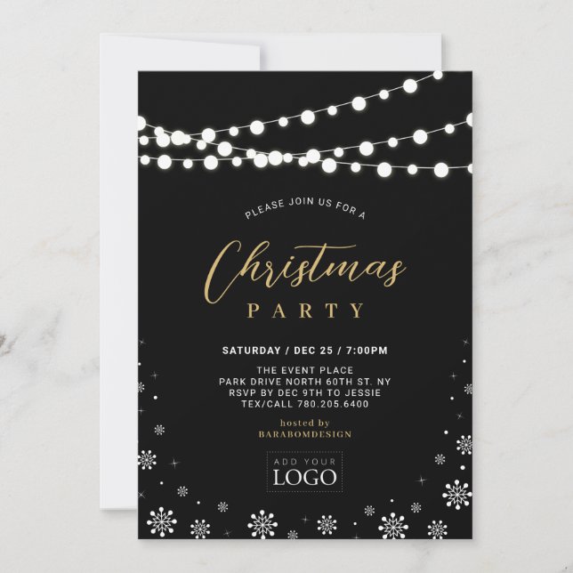Invitación Fiesta de Navidad de la Compañía Dorada y Negra (Anverso)