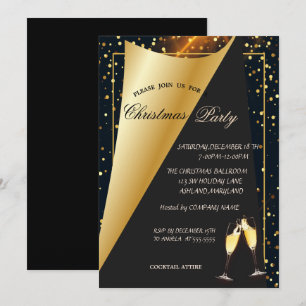 Invitación Fiesta de Navidad de la Compañía Elegant Gold Dots