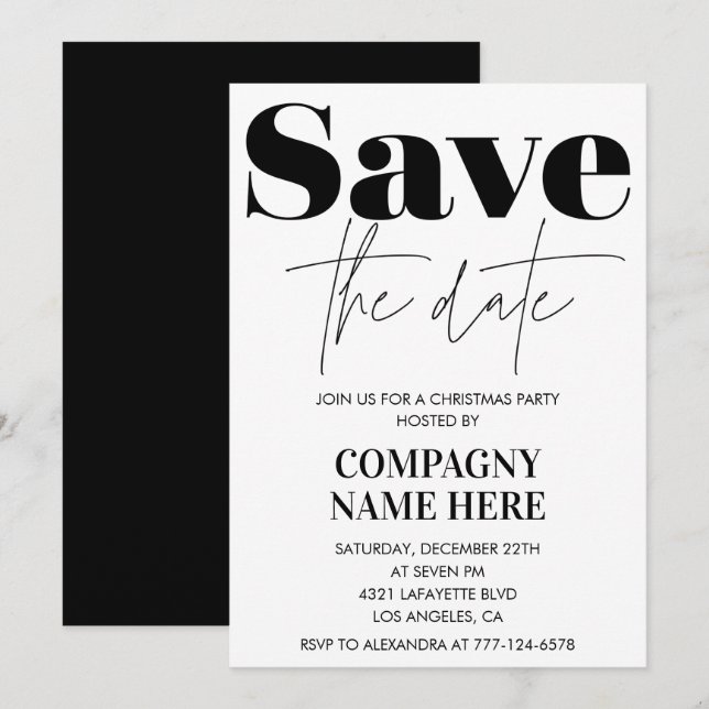 Invitación Fiesta de Navidad de la Compañía Negra  Guarda la  (Anverso / Reverso)