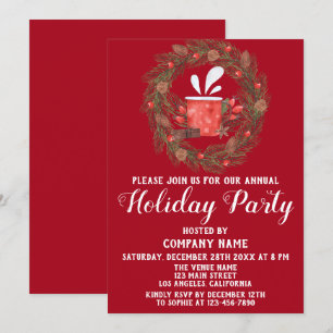 Invitación Fiesta de Navidad de la Compañía Rojo Verde Festiv