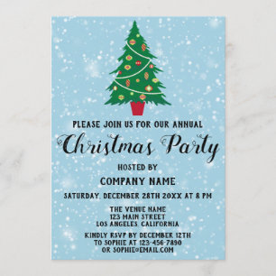 Invitación Fiesta de Navidad de la empresa Árbol Azul Nieve
