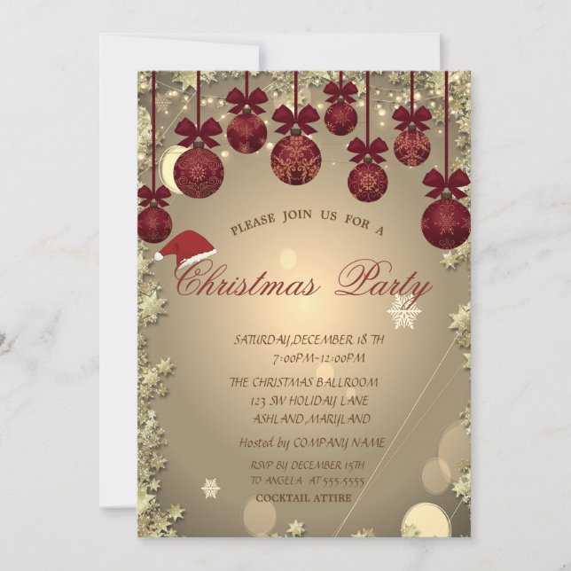 Invitación Fiesta de Navidad de la empresa Árbol de Navidad,  (Anverso)
