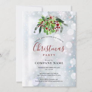 Invitación Fiesta de Navidad de la empresa de bayas rojas de