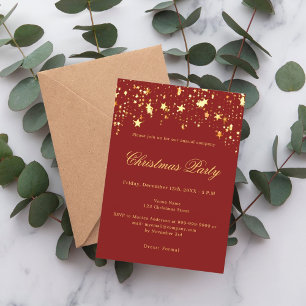 Invitación Fiesta de Navidad de la empresa de estrellas de or