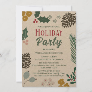Invitación Fiesta de Navidad de la empresa de sucursal grande