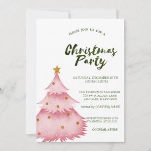 Invitación Fiesta de Navidad de la empresa del pino rosa de N
