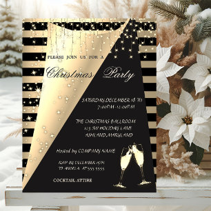 Invitación Fiesta de Navidad de la empresa Gold Stripes, Star
