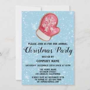 Invitación Fiesta de Navidad de la Empresa Mitón Rojo Blanco 