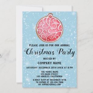 Invitación Fiesta de Navidad de la empresa Red Ball Blue Snow