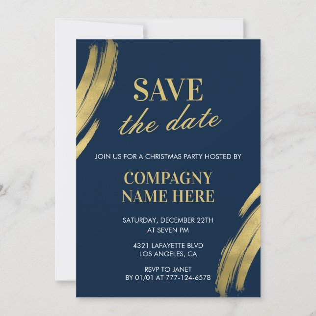 Invitación Fiesta de Navidad de la empresa Salva la fecha Nav (Anverso)