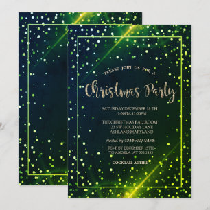 Invitación Fiesta de Navidad de la Empresa Verde con Puntos D